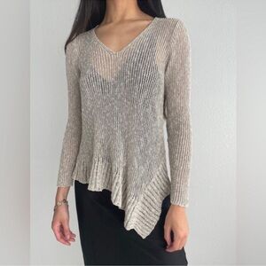 Eileen Fisher | Asymmetrical Open Weave Summer Sweater